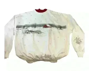 90s Nature Village View Oversized Sweatshirt Vintage Art Size XL Women thumbnail 1