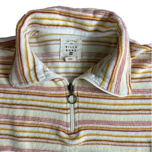 Billabng retro 90s 1/2 zip terry cotton relaxed fit sweatshirt size L thumbnail 6