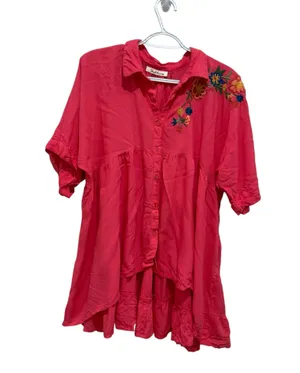 Solitaire boho oversized embroidered blouse  thumbnail 1