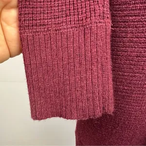 A New Day Sweater Dress Womens M Burgundy Ribbed Knit Midi Long Sleeve Fall thumbnail 8