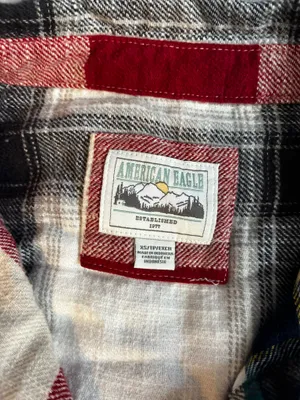 American Eagle Cropped Flannel Plaid thumbnail 3
