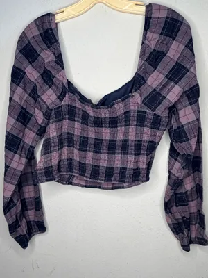 Mauby Plaid Top nwot Size XL thumbnail 4