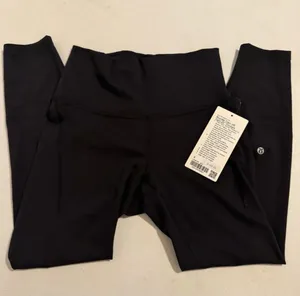 Lululemon Women Black Wunder Train HR Tight 25” Pockets Everlux Quick Dry Size 8 thumbnail 1