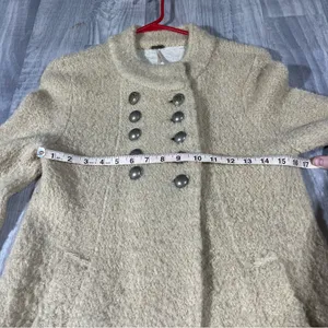 Free People Cornflower Tan Military Sweater Coat; Medium thumbnail 6
