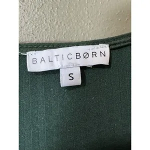 Baltic Born‎ Emerald Green Striped Velvet Velour Wrap Dress Women Size Small thumbnail 3