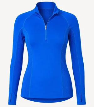 Athleta Candescent 1/2 Zip Pullover‎ Womens XXS Blue Mesh Running Athletic Top thumbnail 1