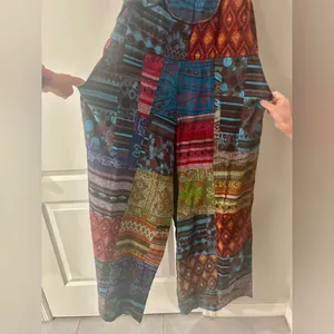Rising International Patchwork Overalls Blue Size M thumbnail 3