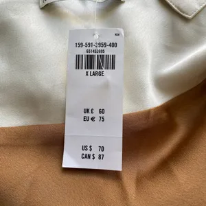Abercrombie Satin Ethereal Clean Minimalist Colorblock Slip Dress XL Brown White thumbnail 7