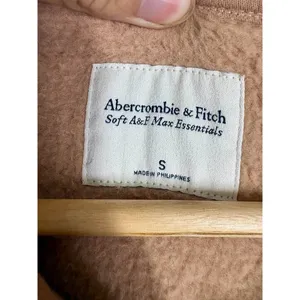 Abercrombie & Fitch Soft AF Essentials Brown Zip Up Long Sleeve Crop Hoodie Sz S thumbnail 4