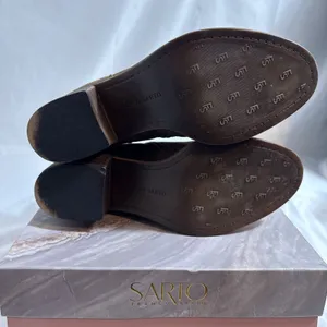 Franco Sarto A-Linden Ankle Boots Womens US 8.5M Brown Leather 2” Heel In Box thumbnail 5