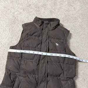 Abercrombie & Fitch Women’s Y2K Vintage Puffer Quilted Vest Full Zip in Brown S thumbnail 9