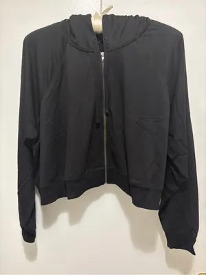 Torrid Lightweight French Terry Zip-Up Crop Hoodie Black 6X NWT‎ thumbnail 6