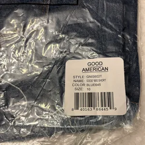 NEW! Good American Good 90’s Cut Off Denim Blue Jean Shorts Size 10 GNIS602T thumbnail 7
