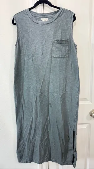 Lou & Grey Sleeveless Maxi Dress in Slate Blue-Gray thumbnail 1