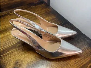 A New Day‎ Silver Metallic Heels Size 7 thumbnail 1