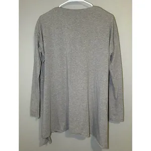 Lafayette 148 Gray Double V Neck Asymmetrical Long Sleeve Tunic Top Size Small thumbnail 5
