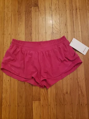 Lululemon Hotty LR Hot Pink Athletic Lined 2.5" Shorts Size 12 Outdoor thumbnail 2