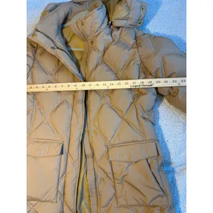 Lands End Tan‎ Quilted Puffer Jacket with Detachable Hood Petite Large 14-16 thumbnail 14