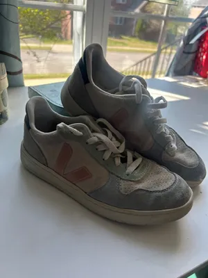 Veja multicolor suede lace up sneakers comfort trainer pastel preppy size US 8 thumbnail 3