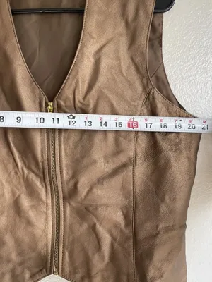 Newport Styleworks 100% Leather Brown Copper Leather Women’s vest Sz XL thumbnail 4