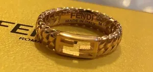 Fendi Baguette Metal Oro Rosa Ring Size M thumbnail 2