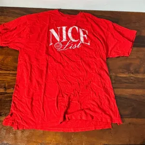 Aerie Women's XS Red‎ "Nice List" Graphic T-Shirt Holiday Casual thumbnail 1