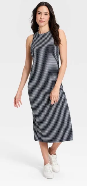 Target All in Motion Navy and White Midi Dress thumbnail 1