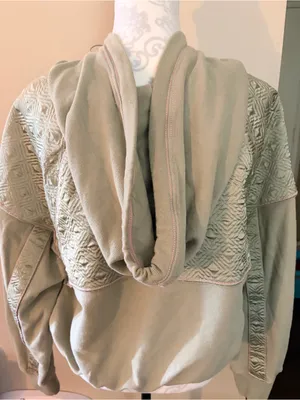 NWT Rare Free People Diamond Mind Pullover Hoodie Sweatshirt, Sz L thumbnail 7