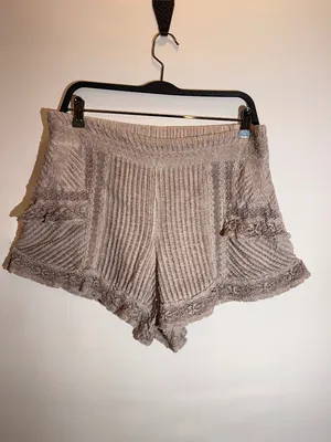 Free People Adore You Neutral Pieced Lace Boho Festival Shorts Size Large thumbnail 3
