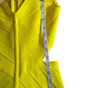 Bebe Lemon Yellow Cutout Bandage Dress Y2K Buttercup Cap Sleeve thumbnail 9