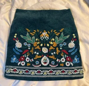 Embroidered Corduroy Skirt thumbnail 1