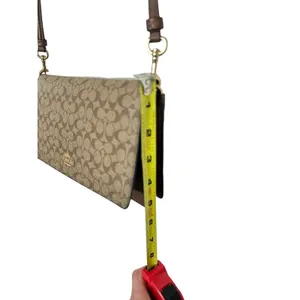 COACH Signature Hayden Folded Over Cross Body Brown 41920 Clutch in Color Block thumbnail 8