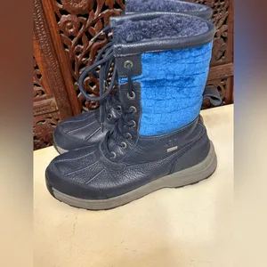 UGG Adirondack III Velvet Croc Navy Blue Waterproof Snow Boot Size 7.5 Women thumbnail 3