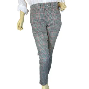 Vintage America Taupe, Red, Blue & Green Plaid Jeans (6) thumbnail 2