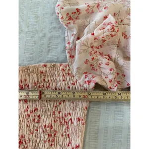 Petal + Pup Leia Pink Floral Smocked Midi Dress Tiered Ruffle Sleeve Size‎ 4 thumbnail 10