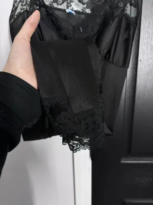 Black Satin Dress Size M thumbnail 6
