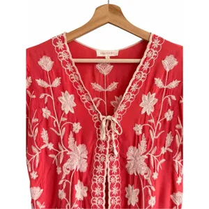 Solitaire Womens Boho Festival Embroidered Cardigan Top Size L Floral Cottage thumbnail 2