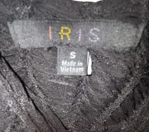 NWT Iris Black Textured Ripple Midi Dress Small thumbnail 6