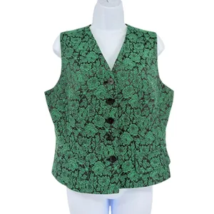 Vtg Ann Taylor Loft Tapestry Vest Sz 12 Whimsigoth Holiday Floral Jaquard Y2K thumbnail 2