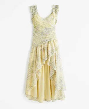 Abercrombie and Fitch Ruffle Strap High-Low Maxi Dress thumbnail 2