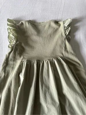 English Factory Mixed Media Mini Ruffle Sleeve Media Dress, Sage - Medium thumbnail 7
