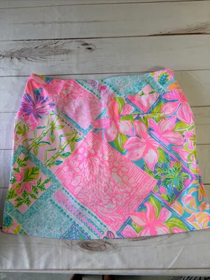 Lilly Pulitzer Luxletic Pink Multi Floral Patchwork Tropical Skort thumbnail 7