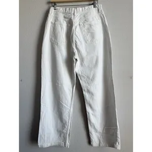 ZARA Women's White‎ High Rise Flare Wide Leg Denim Jeans Size 12 Classic Y2K thumbnail 2