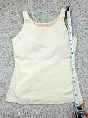 OGL Cotton Lyocell U-Neck Bra Tank Top Brami Ivory Women's Size XL thumbnail 8