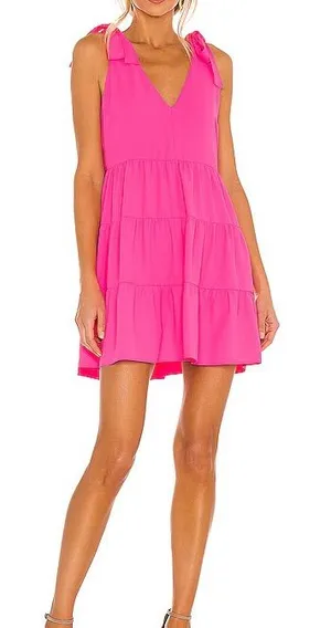 Amanda Uprichard Pruitt Dress in Pink Lacquer- Small thumbnail 1