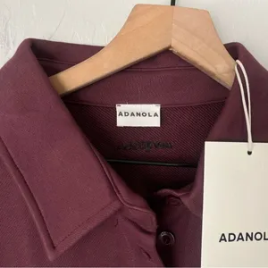 Adanola Slouchy oversized Button Up Sweatshirt Burgundy XL NWT thumbnail 7
