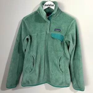 Patagonia Women's Medium Re-Tool Snap-T Pullover Aqua Stone Beryl Green X-Dye thumbnail 2