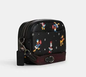 Coach Disney X Mini Jamie Camera Bag with Holiday Print Black Multi CN027 thumbnail 11