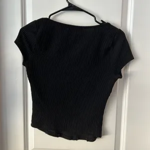 LUSH Ribbed Black Top thumbnail 3