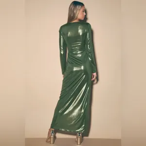 Lulus ❤️Dream Chaser Metallic Bodycon Maxi Dress thumbnail 4